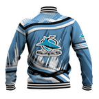 Cronulla Sharks Rugby Mascot Baseball Jacket Fierce Athlete Graphic in Sports Style