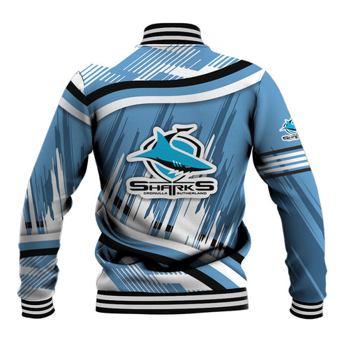 Cronulla Sharks Rugby Mascot Baseball Jacket Fierce Athlete Graphic in Sports Style