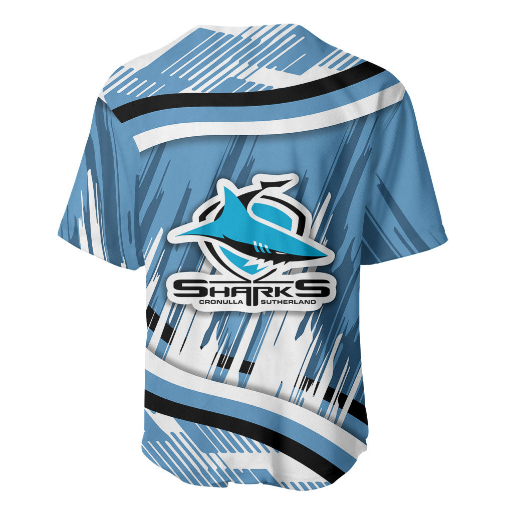Cronulla Sharks Rugby Mascot Baseball Jersey Fierce Athlete Graphic in Sports Style