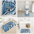 Cronulla Sharks Rugby Mascot Bathroom Set Fierce Athlete Graphic in Sports Style