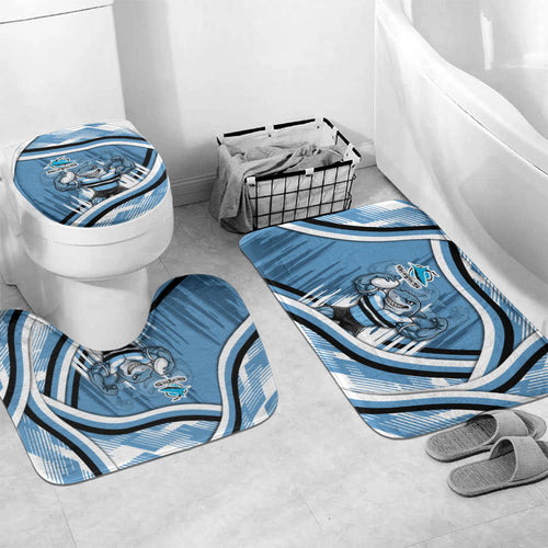 Cronulla Sharks Rugby Mascot Bathroom Set Fierce Athlete Graphic in Sports Style
