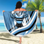 Cronulla Sharks Rugby Mascot Beach Blanket Fierce Athlete Graphic in Sports Style