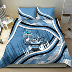 Cronulla Sharks Rugby Mascot Bedding Set Fierce Athlete Graphic in Sports Style