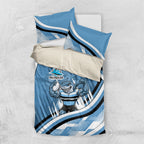 Cronulla Sharks Rugby Mascot Bedding Set Fierce Athlete Graphic in Sports Style