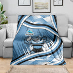 Cronulla Sharks Rugby Mascot Blanket Fierce Athlete Graphic in Sports Style