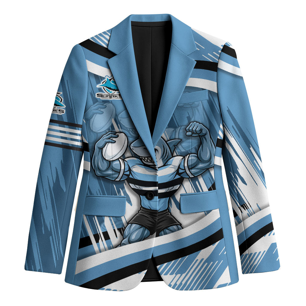 Cronulla Sharks Rugby Mascot Blazer Fierce Athlete Graphic in Sports Style