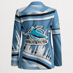 Cronulla Sharks Rugby Mascot Blazer Fierce Athlete Graphic in Sports Style