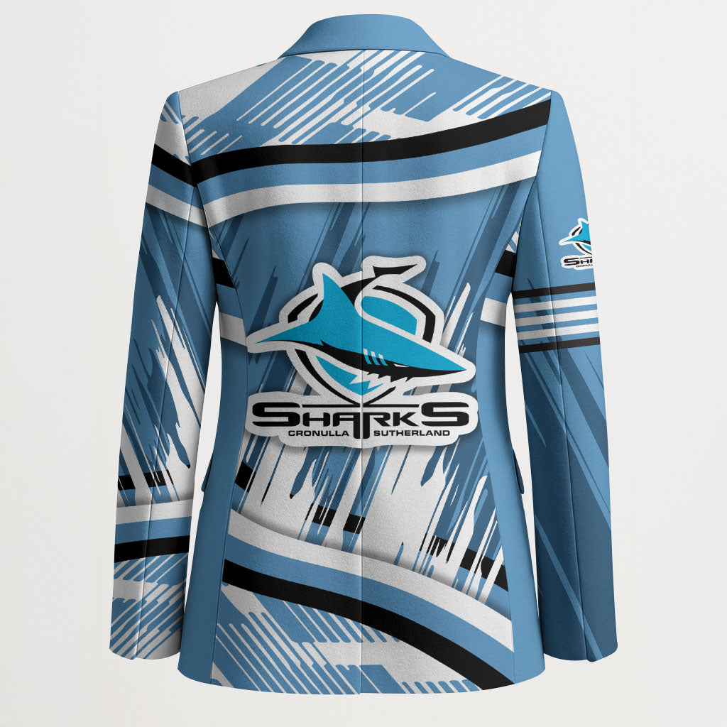 Cronulla Sharks Rugby Mascot Blazer Fierce Athlete Graphic in Sports Style