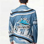 Cronulla Sharks Rugby Mascot Blazer Fierce Athlete Graphic in Sports Style