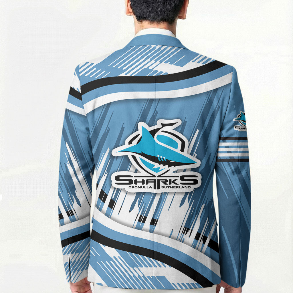 Cronulla Sharks Rugby Mascot Blazer Fierce Athlete Graphic in Sports Style