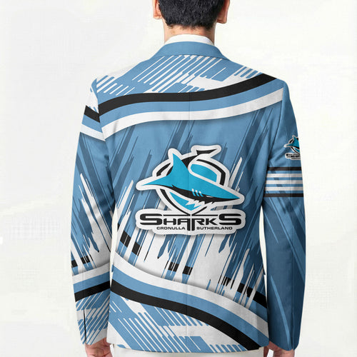 Cronulla Sharks Rugby Mascot Blazer Fierce Athlete Graphic in Sports Style