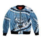 Cronulla Sharks Rugby Mascot Bomber Jacket Fierce Athlete Graphic in Sports Style