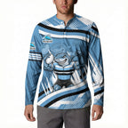 Cronulla Sharks Rugby Mascot Button Sweatshirt Fierce Athlete Graphic in Sports Style