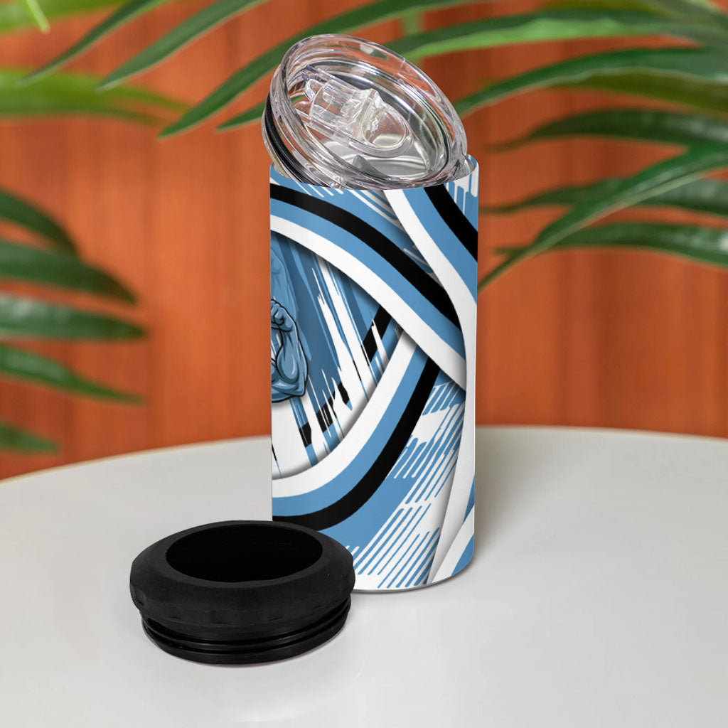 Cronulla Sharks Rugby Mascot 4 in 1 Can Cooler Tumbler Fierce Athlete Graphic in Sports Style