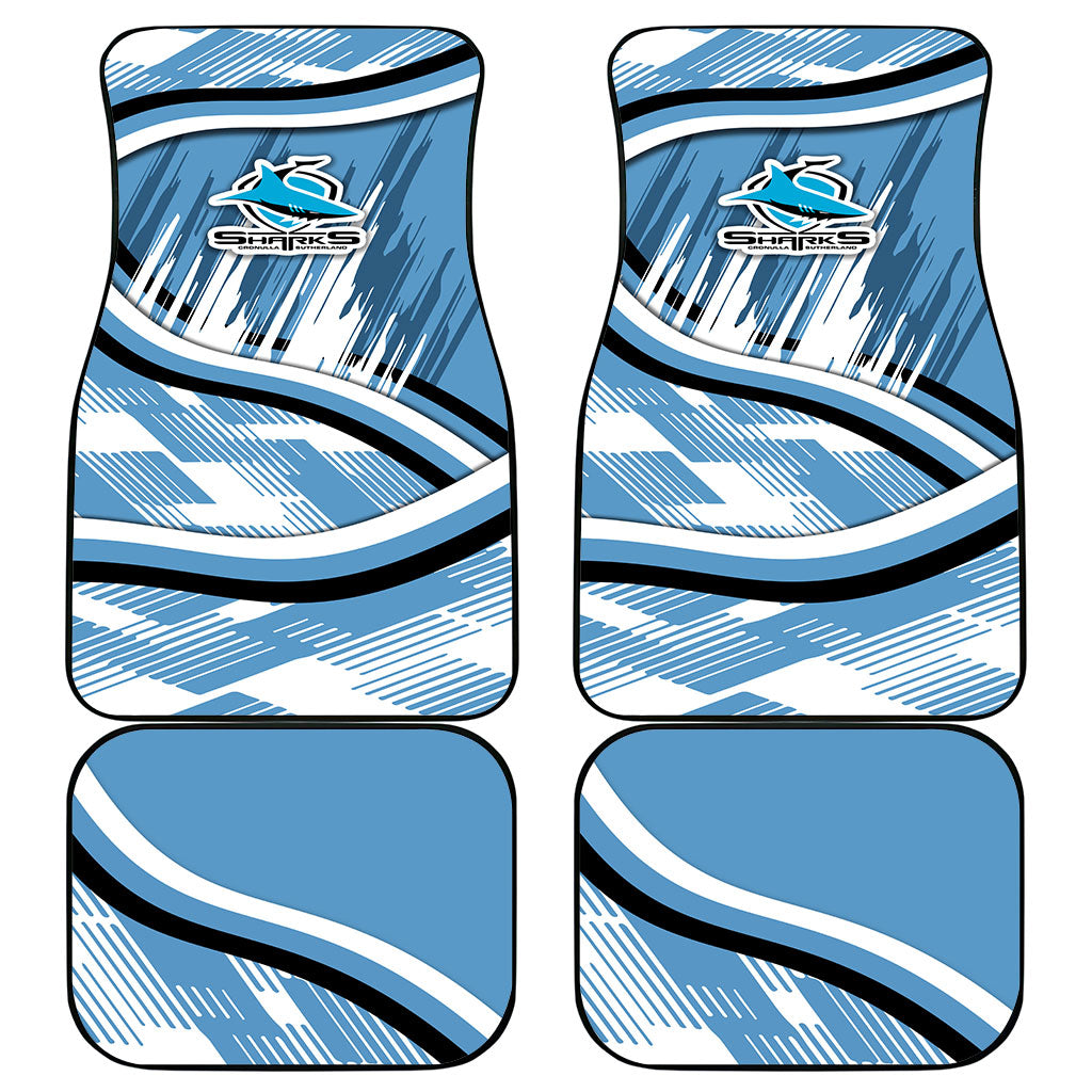 Cronulla Sharks Rugby Mascot Car Mats Fierce Athlete Graphic in Sports Style