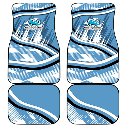 Cronulla Sharks Rugby Mascot Car Mats Fierce Athlete Graphic in Sports Style