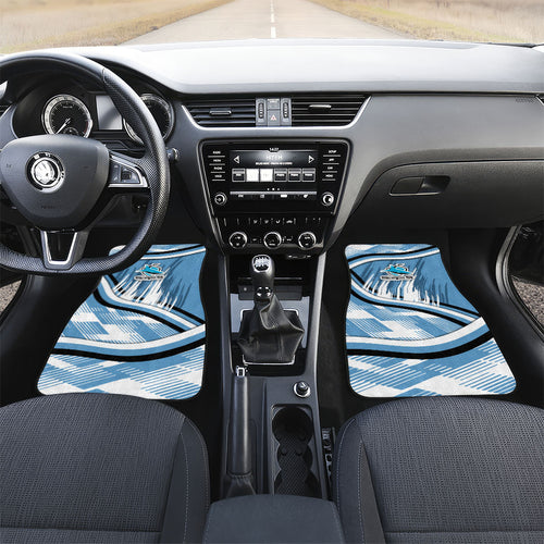 Cronulla Sharks Rugby Mascot Car Mats Fierce Athlete Graphic in Sports Style