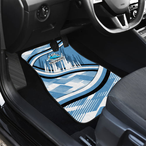 Cronulla Sharks Rugby Mascot Car Mats Fierce Athlete Graphic in Sports Style