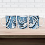 Cronulla Sharks Rugby Mascot Ceramic Mug Fierce Athlete Graphic in Sports Style