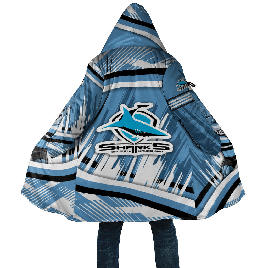 Cronulla Sharks Rugby Mascot Cloak Fierce Athlete Graphic in Sports Style