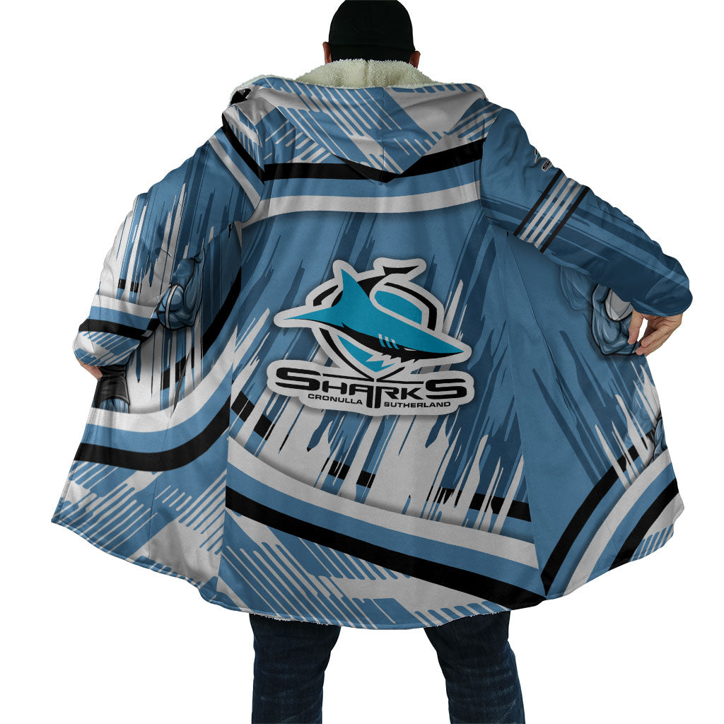 Cronulla Sharks Rugby Mascot Cloak Fierce Athlete Graphic in Sports Style