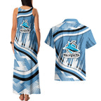 Cronulla Sharks Rugby Mascot Couples Matching Tank Maxi Dress and Hawaiian Shirt Fierce Athlete Graphic in Sports Style