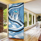 Cronulla Sharks Rugby Mascot Door Cover Fierce Athlete Graphic in Sports Style
