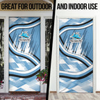 Cronulla Sharks Rugby Mascot Door Cover Fierce Athlete Graphic in Sports Style