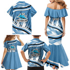 Cronulla Sharks Rugby Mascot Family Matching Mermaid Dress and Hawaiian Shirt Fierce Athlete Graphic in Sports Style