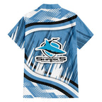 Cronulla Sharks Rugby Mascot Family Matching Mermaid Dress and Hawaiian Shirt Fierce Athlete Graphic in Sports Style