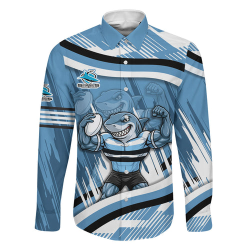 Cronulla Sharks Rugby Mascot Family Matching Mermaid Dress and Hawaiian Shirt Fierce Athlete Graphic in Sports Style