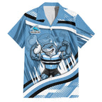 Cronulla Sharks Rugby Mascot Family Matching Puletasi and Hawaiian Shirt Fierce Athlete Graphic in Sports Style