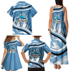 Cronulla Sharks Rugby Mascot Family Matching Tank Maxi Dress and Hawaiian Shirt Fierce Athlete Graphic in Sports Style