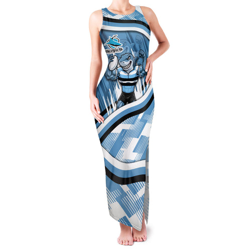 Cronulla Sharks Rugby Mascot Family Matching Tank Maxi Dress and Hawaiian Shirt Fierce Athlete Graphic in Sports Style