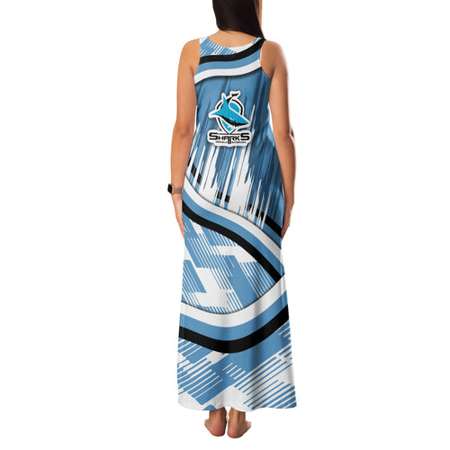 Cronulla Sharks Rugby Mascot Family Matching Tank Maxi Dress and Hawaiian Shirt Fierce Athlete Graphic in Sports Style