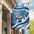 Cronulla Sharks Rugby Mascot Garden Flag Fierce Athlete Graphic in Sports Style