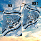 Cronulla Sharks Rugby Mascot Garden Flag Fierce Athlete Graphic in Sports Style