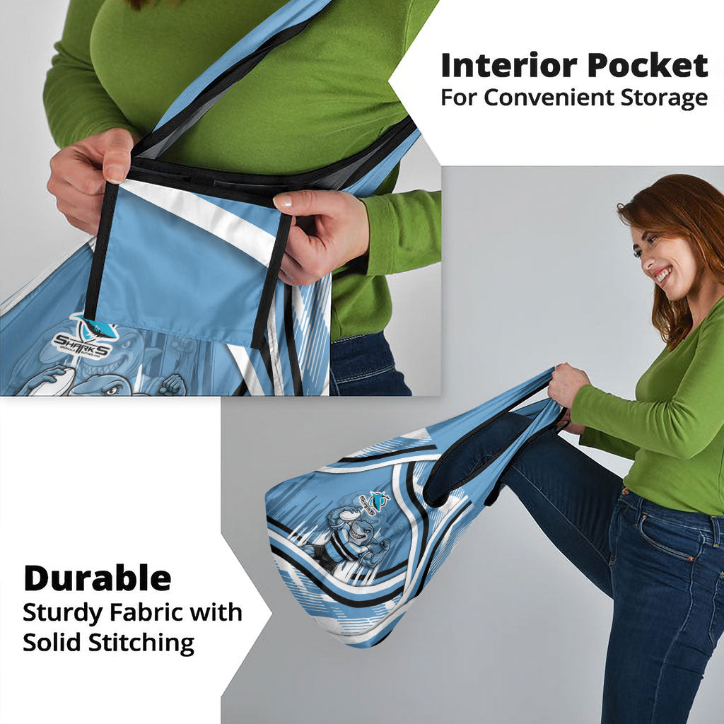 Cronulla Sharks Rugby Mascot Grocery Bag Fierce Athlete Graphic in Sports Style