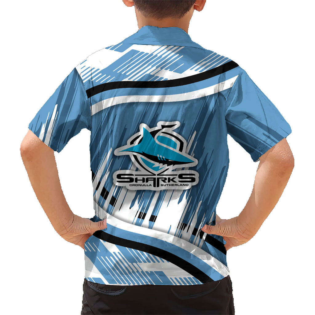 Cronulla Sharks Rugby Mascot Hawaiian Shirt Fierce Athlete Graphic in Sports Style