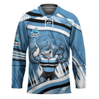 Cronulla Sharks Rugby Mascot Hockey Jersey Fierce Athlete Graphic in Sports Style