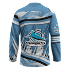 Cronulla Sharks Rugby Mascot Hockey Jersey Fierce Athlete Graphic in Sports Style