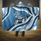 Cronulla Sharks Rugby Mascot Hooded Blanket Fierce Athlete Graphic in Sports Style
