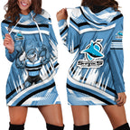 Cronulla Sharks Rugby Mascot Hoodie Dress Fierce Athlete Graphic in Sports Style