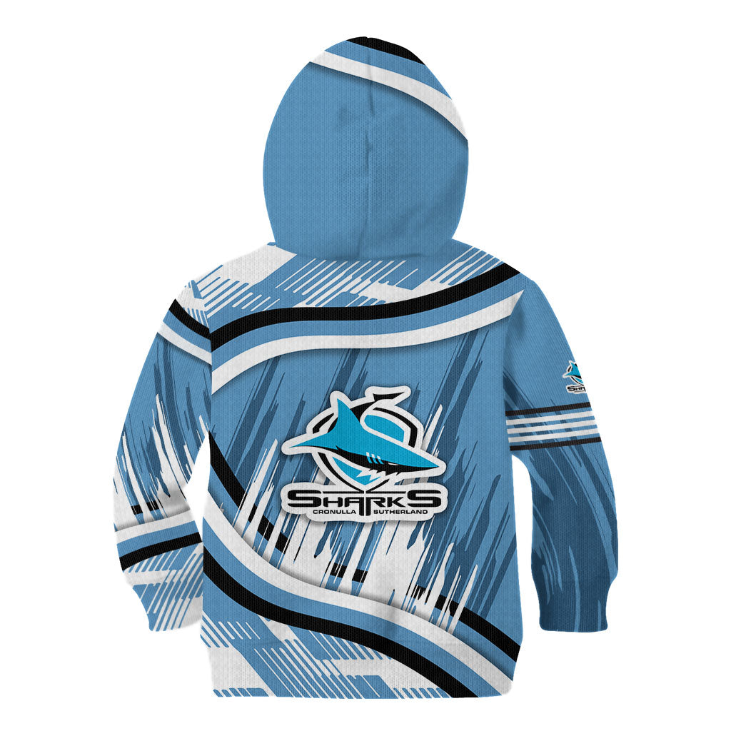 Cronulla Sharks Rugby Mascot Kid Hoodie Fierce Athlete Graphic in Sports Style