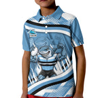 Cronulla Sharks Rugby Mascot Kid Polo Shirt Fierce Athlete Graphic in Sports Style