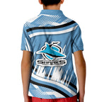 Cronulla Sharks Rugby Mascot Kid Polo Shirt Fierce Athlete Graphic in Sports Style