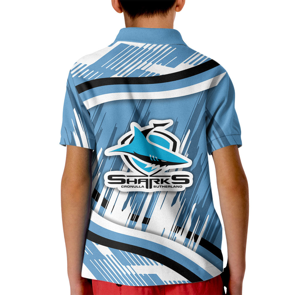 Cronulla Sharks Rugby Mascot Kid Polo Shirt Fierce Athlete Graphic in Sports Style