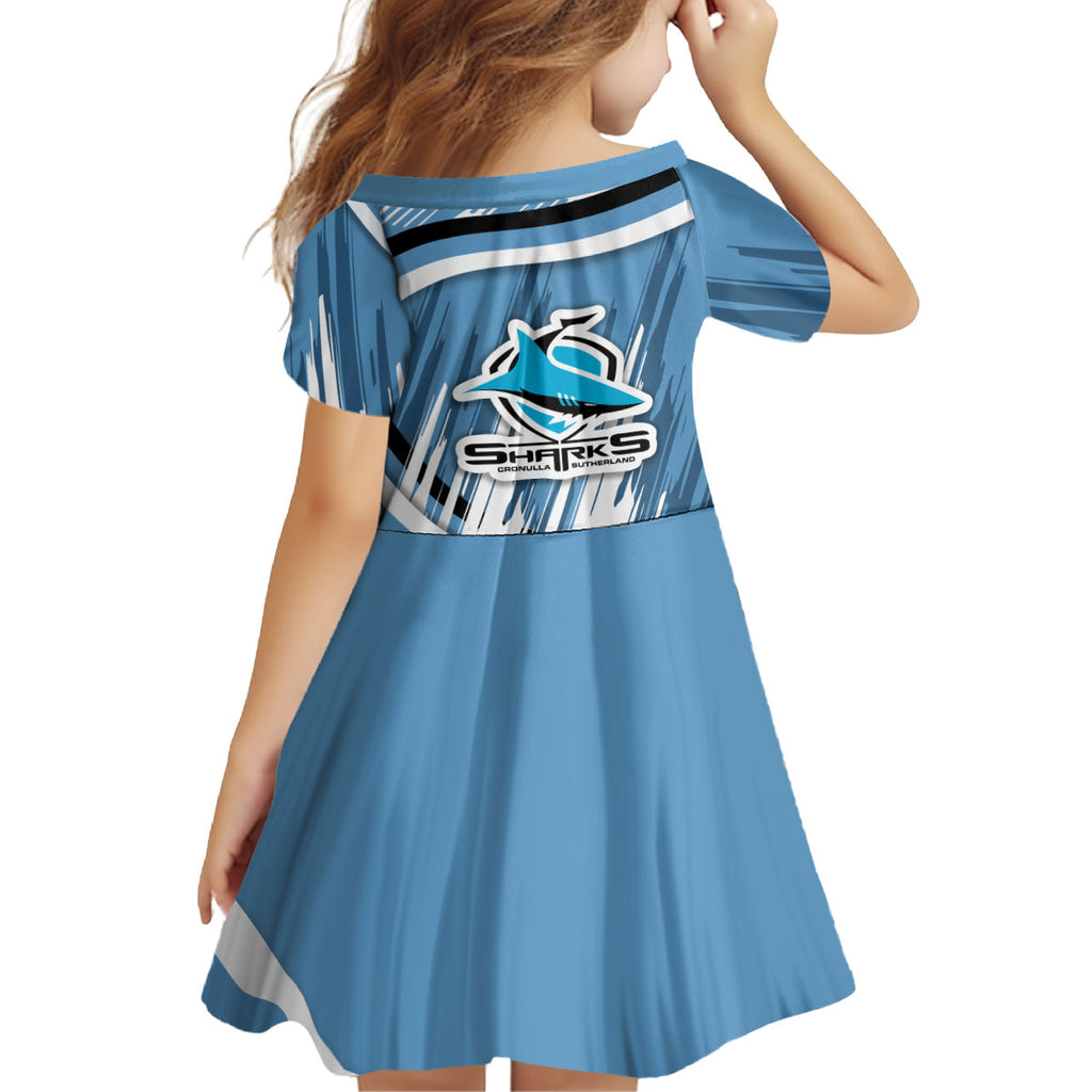Cronulla Sharks Rugby Mascot Kid Short Sleeve Dress Fierce Athlete Graphic in Sports Style