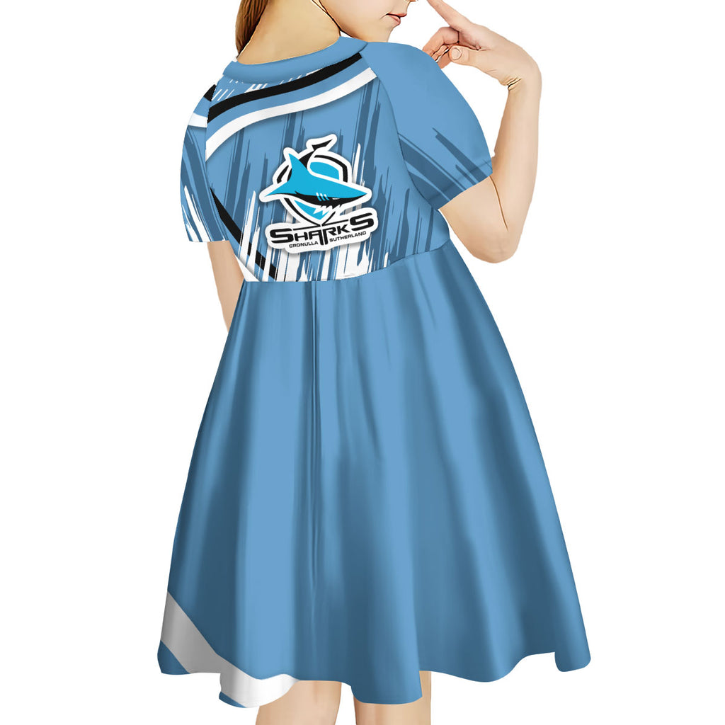 Cronulla Sharks Rugby Mascot Kid Short Sleeve Dress Fierce Athlete Graphic in Sports Style