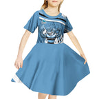 Cronulla Sharks Rugby Mascot Kid Short Sleeve Dress Fierce Athlete Graphic in Sports Style